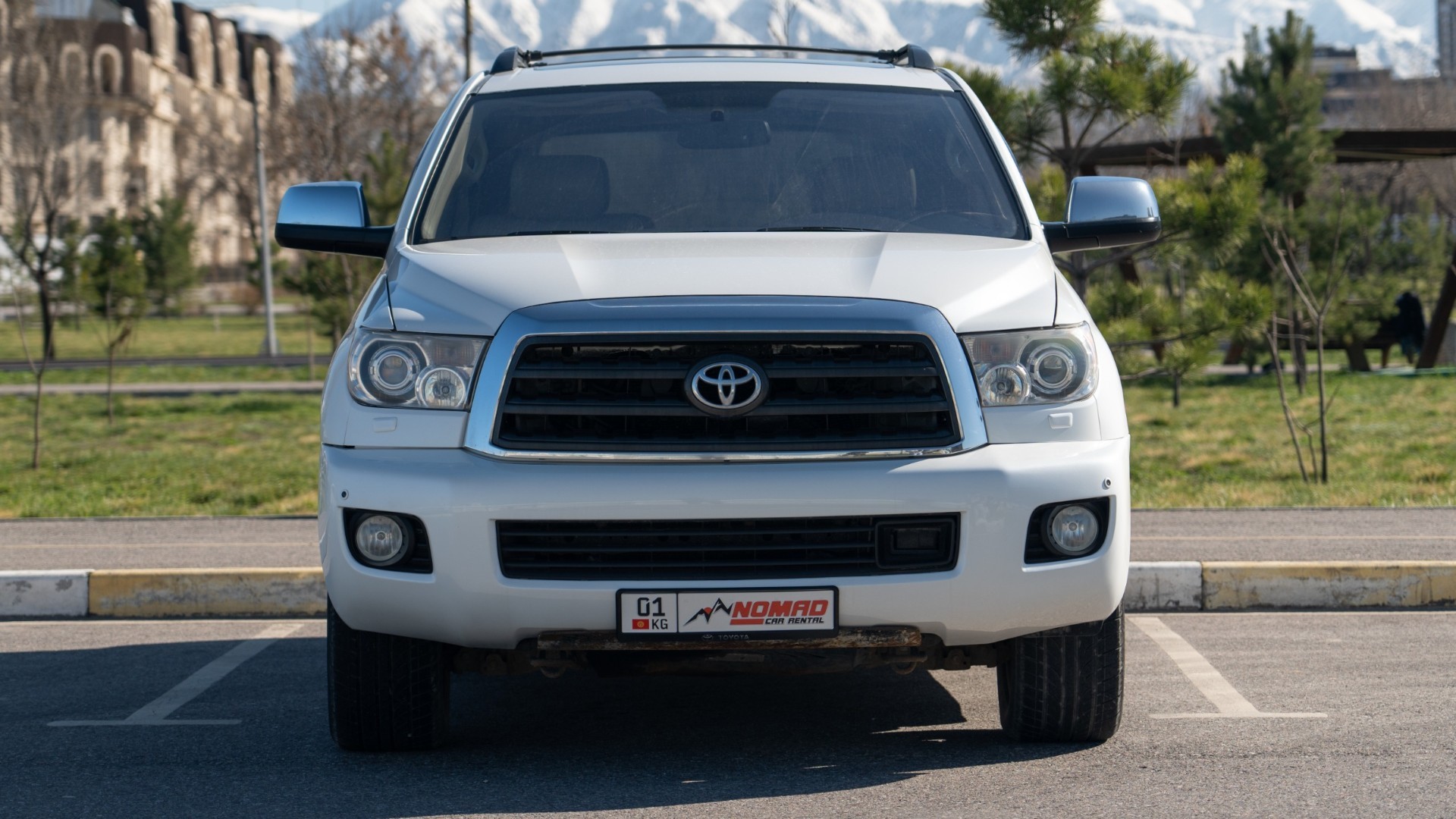 Toyota Sequoia handling mountain roads in Kyrgyzstan