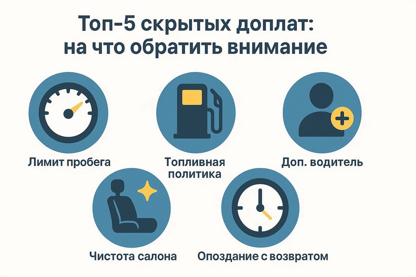 Пять частых скрытых платежей при аренде авто.